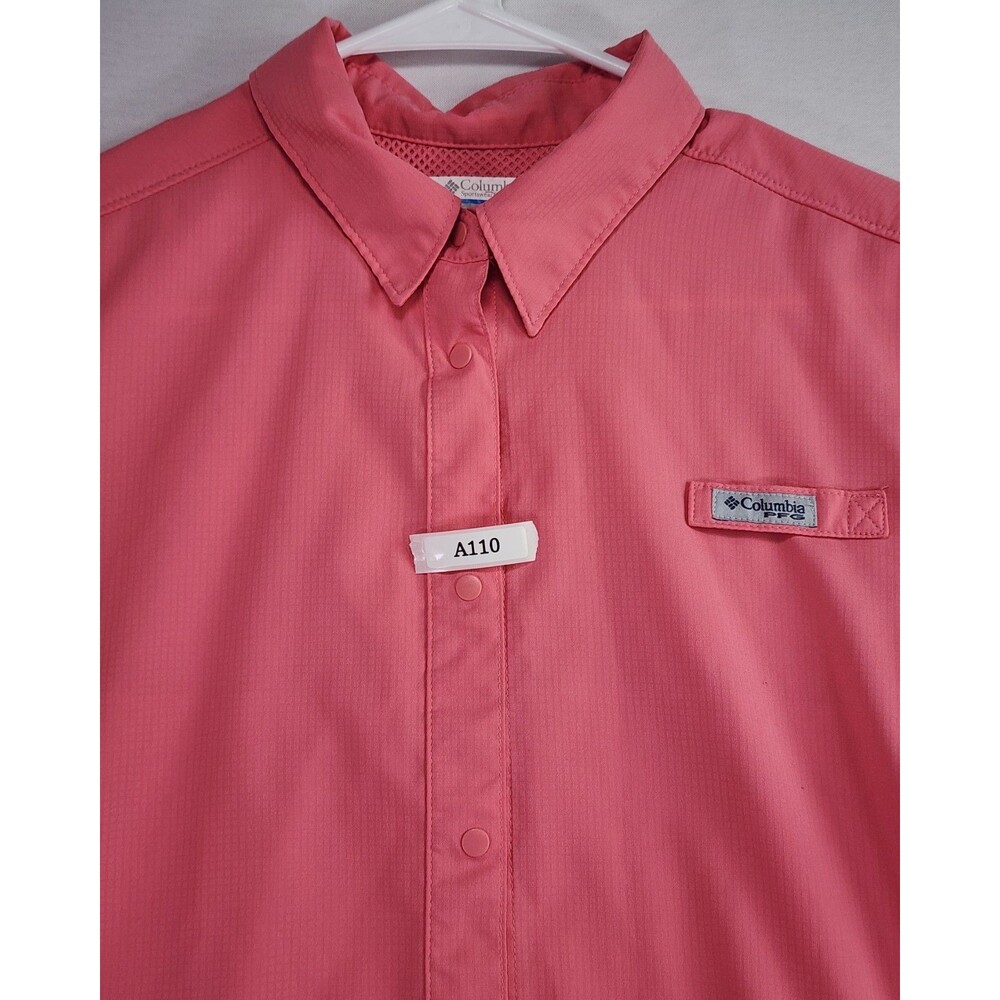 Columbia PFG Womens Large Coral Pink Short Sleeve Shirt Omni-Shade Vented - Picture 12 of 12